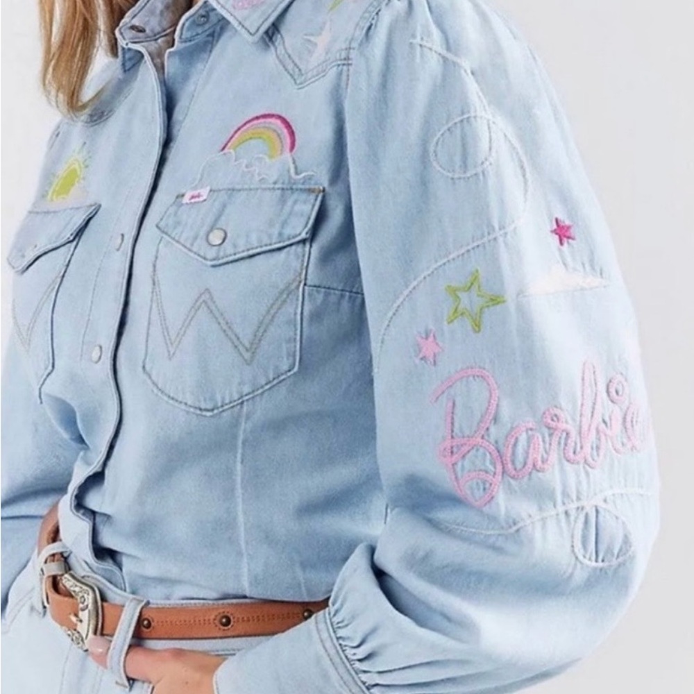 Wrangler Barbie Embroidered Denim Shirt